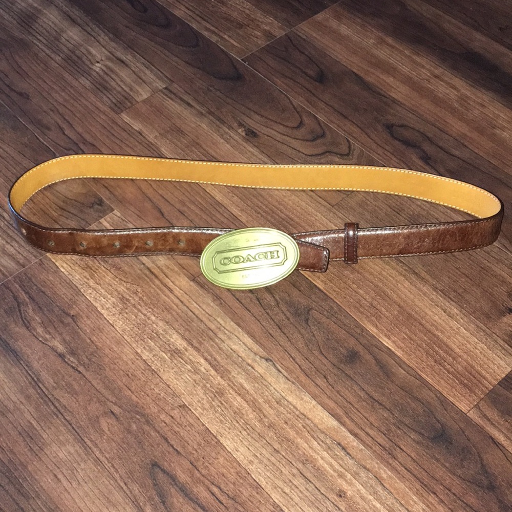 Coach leather belt